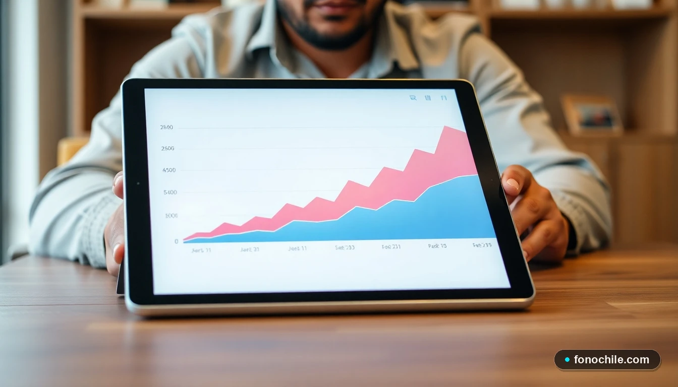 Gráfico abstracto de tendencia positiva sobre disponibilidad de repuestos para maquinaria pesada en Chile