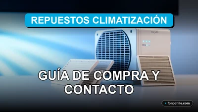 Guía de compra de repuestos de climatización y aire acondicionado para 2026 sobre fondo azul tecnológico.