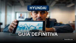Guía completa de repuestos y autopartes originales Hyundai para vehículos en Chile, mostrando un catálogo digital en una tablet.