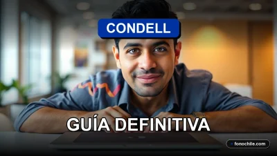 Hombre hispano revisando los requisitos para un crédito bancario Condell en su laptop, mostrando gráficos abstractos en la pantalla.