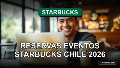 Reservas de eventos en Starbucks Chile 2026, persona sonriente en ambiente acogedor de café.