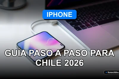 iPhone restaurado con iTunes en escritorio moderno en Chile, pantalla con gráficos abstractos de colores.