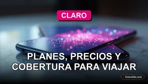 Ilustración conceptual de un teléfono inteligente moderno mostrando un gráfico abstracto de cobertura global, sobre una mesa de diseño minimalista.