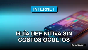 Un teléfono inteligente moderno con pantalla que muestra gráficos abstractos, descansando sobre una mesa limpia junto a una tarjeta SIM, sobre un fondo azul claro.