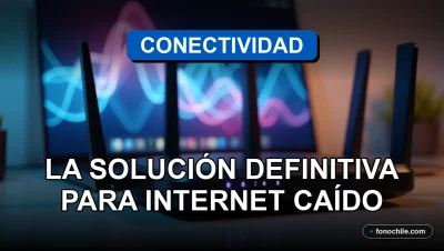 Router WiFi 6 moderno sobre escritorio de madera con gráficos abstractos de colores en pantalla de laptop, solución para problemas de internet.