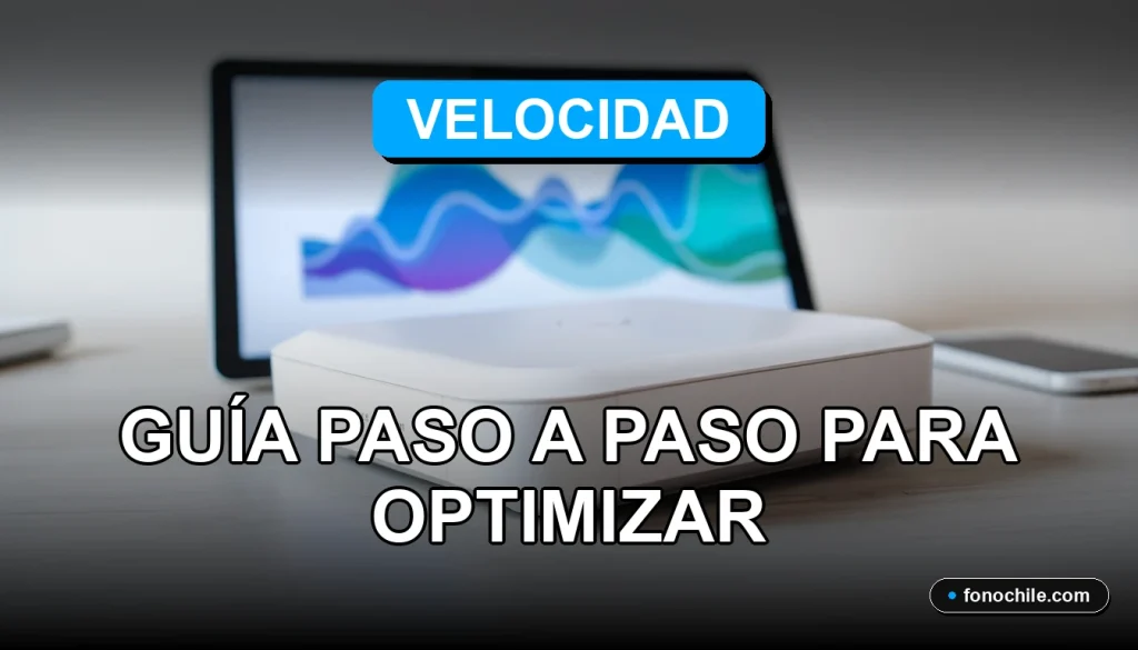 Guía para optimizar la velocidad de internet y el router en 2026 con gráficos de datos abstractos.