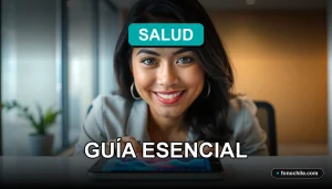 Guía de salud preventiva en Chile mostrando una aplicación móvil con gráficos de bienestar en una mesa.