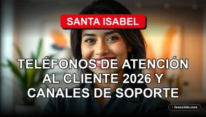 Santa Isabel, atención al cliente y soporte, mujer hispana sonriente en oficina moderna