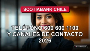 Scotiabank Chile customer service representative smiling confidently in a professional setting.
