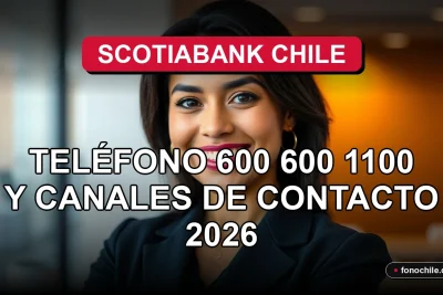 Scotiabank Chile customer service representative smiling confidently in a professional setting.