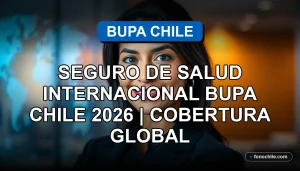 Seguro de salud internacional Bupa Chile 2026 con cobertura global representada por un globo terráqueo digital abstracto.