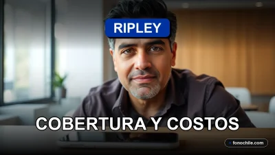 Un ejecutivo revisa la cobertura de un seguro de desgravamen en su dispositivo, mostrando gráficos abstractos de colores.