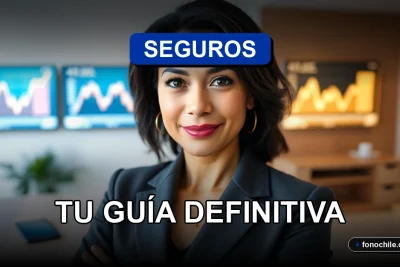 Guía informativa sobre seguros bancarios en Chile para el año 2026, mostrando una profesional en un entorno moderno.