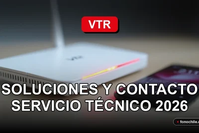 Un router VTR moderno con luces LED rojas y blancas, mostrando señal de error, sobre una mesa de madera clara junto a un smartphone con pantalla abstracta.