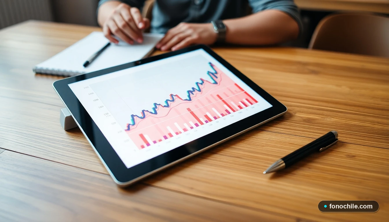 Gráfico abstracto de datos sobre consultas turísticas en Chile, mostrando tendencias de información.