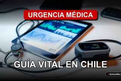 Guía de Servicios de Urgencia Médica 2026 en Chile mostrando tecnología de monitoreo en una mesa.