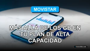 Plan de alta capacidad Movistar 2026, servicios móviles más allá de los datos, gráficos abstractos en pantalla.