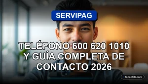 Servicio de atención al cliente de Servipag Chile, línea de contacto telefónico disponible.