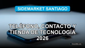 Moderno teléfono inteligente y tarjeta SIM de tecnología en la tienda Sidemarket Santiago 2026