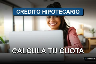 Una mujer hispana sonríe con confianza mientras usa un simulador de crédito hipotecario online en su laptop.