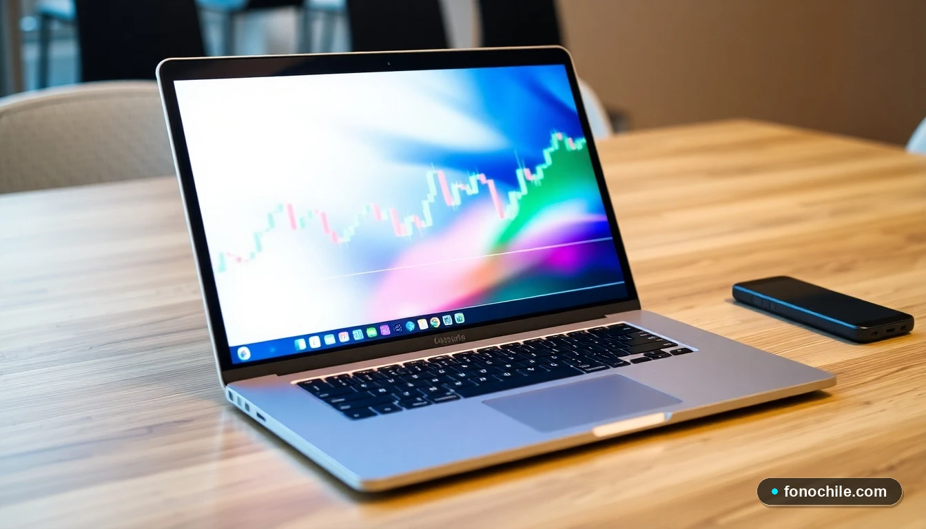 Simulador de crédito personal mostrando gráficos de proyección financiera en una computadora portátil