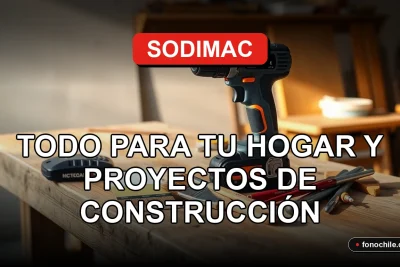 Modern home renovation project with tools and materials on a clean workbench, Sodimac 2026.