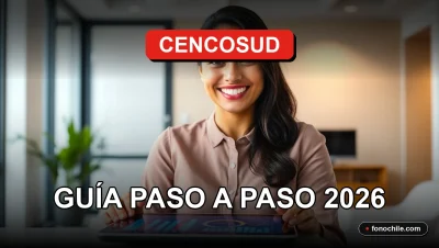 Una mujer hispana sonríe amablemente mientras consulta información sobre la tarjeta de crédito Cencosud en una tablet.