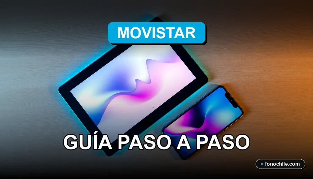 Guía para solucionar problemas de conexión a internet de Movistar en 2026, mostrada en una tableta sobre un escritorio moderno.
