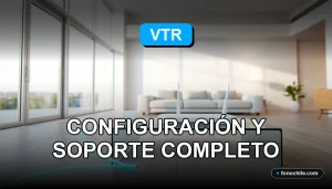 Configuración de fibra óptica VTR 2026 en un entorno doméstico moderno y minimalista.
