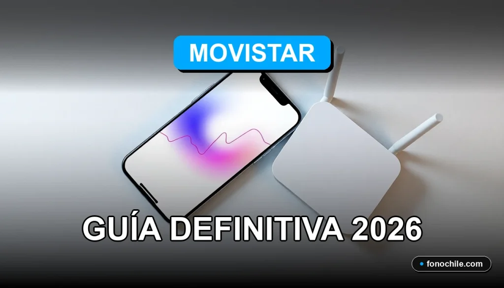 Guía para solucionar problemas de conexión 5G en Chile en 2026. Smartphone y router modernos sobre escritorio.
