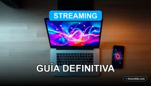 Guía para solucionar problemas de streaming en Chile con gráficos de red en una pantalla de laptop moderna.