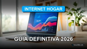 Solución problemas conexión internet hogar Chile, gráficos abstractos de velocidad en pantalla de laptop