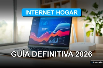 Solución problemas conexión internet hogar Chile, gráficos abstractos de velocidad en pantalla de laptop