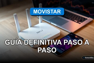 Guía para solucionar problemas de conexión WiFi de Movistar en 2026, con un router moderno sobre una mesa de trabajo.