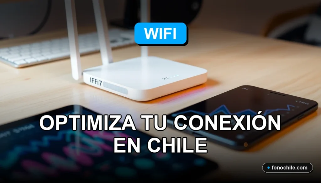 Soluciones de WiFi para el hogar en Chile en 2026, router moderno y señal de internet estable.