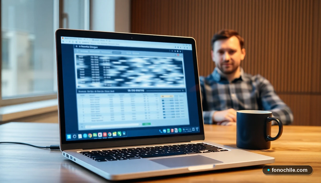 Herramienta de diagnóstico técnico para servicios de internet residencial en un entorno de oficina moderna.