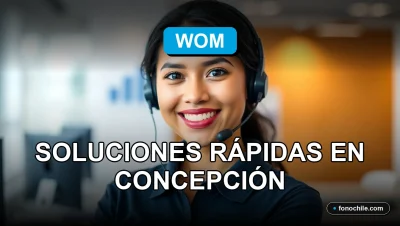 Soporte técnico de telecomunicaciones WOM en Concepción, Chile, mostrando un profesional de servicio al cliente.