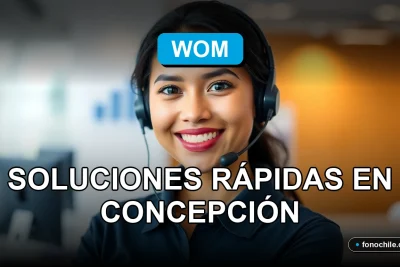 Soporte técnico de telecomunicaciones WOM en Concepción, Chile, mostrando un profesional de servicio al cliente.