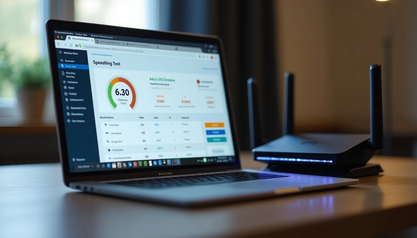 Speedtest Entel en acción: midiendo la velocidad de Internet en un laptop moderno.