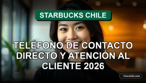 Una mujer latina sonriente, representando el servicio al cliente de Starbucks Chile, en un ambiente cálido y acogedor.