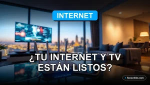 Preparación para streaming 4K en Chile con fibra óptica y cobertura 5G en un hogar moderno.