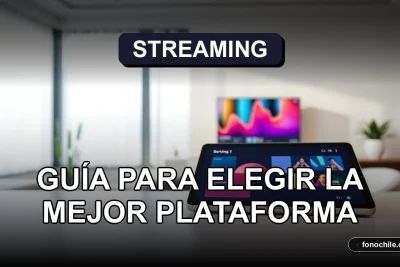 Guía comparativa de plataformas de streaming para Chile en 2026 mostrada en una pantalla con gráficos abstractos.