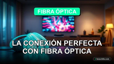 Conexión de fibra óptica moderna en un hogar chileno para streaming en 2026.