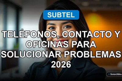 Una mujer latina sonriente, representando el servicio al cliente de Subtel, en un entorno profesional y acogedor.