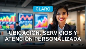 Claro store interior with friendly consultant assisting a customer at a modern service desk.