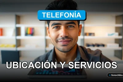 Sucursal de telefonía moderna en Chile mostrando servicios de atención al cliente y cobertura de red en 2026.