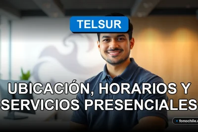 Sucursal Telsur con mostrador de atención al cliente moderno y limpio.