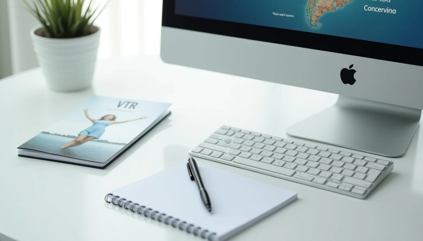 Información de sucursales VTR Concepción en escritorio moderno