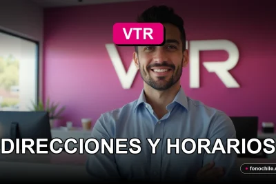 Sucursal VTR moderna en Concepción con fachada corporativa y señalización.