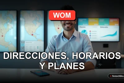 Modern WOM store interior in Santiago with digital information displays and customer service area.